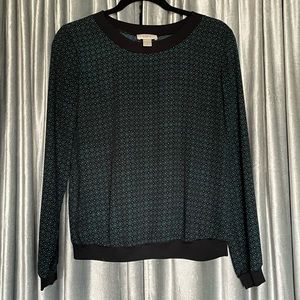 Loft sheer blouse in chic geometric pattern